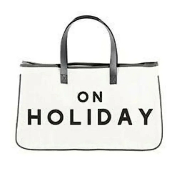 Christmas Canvas ON HOLIDAY Tote - Picture 1 of 1